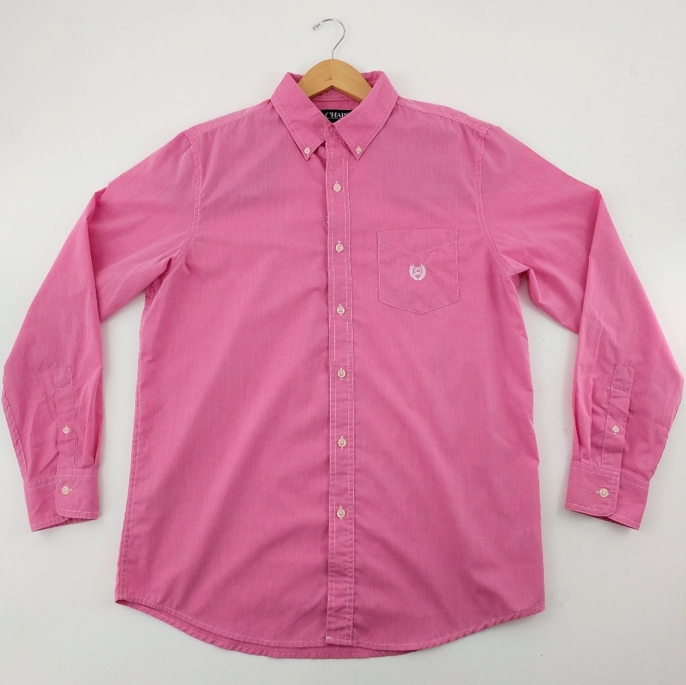 Chaps | Pink White Lightweight Easy Care Size M